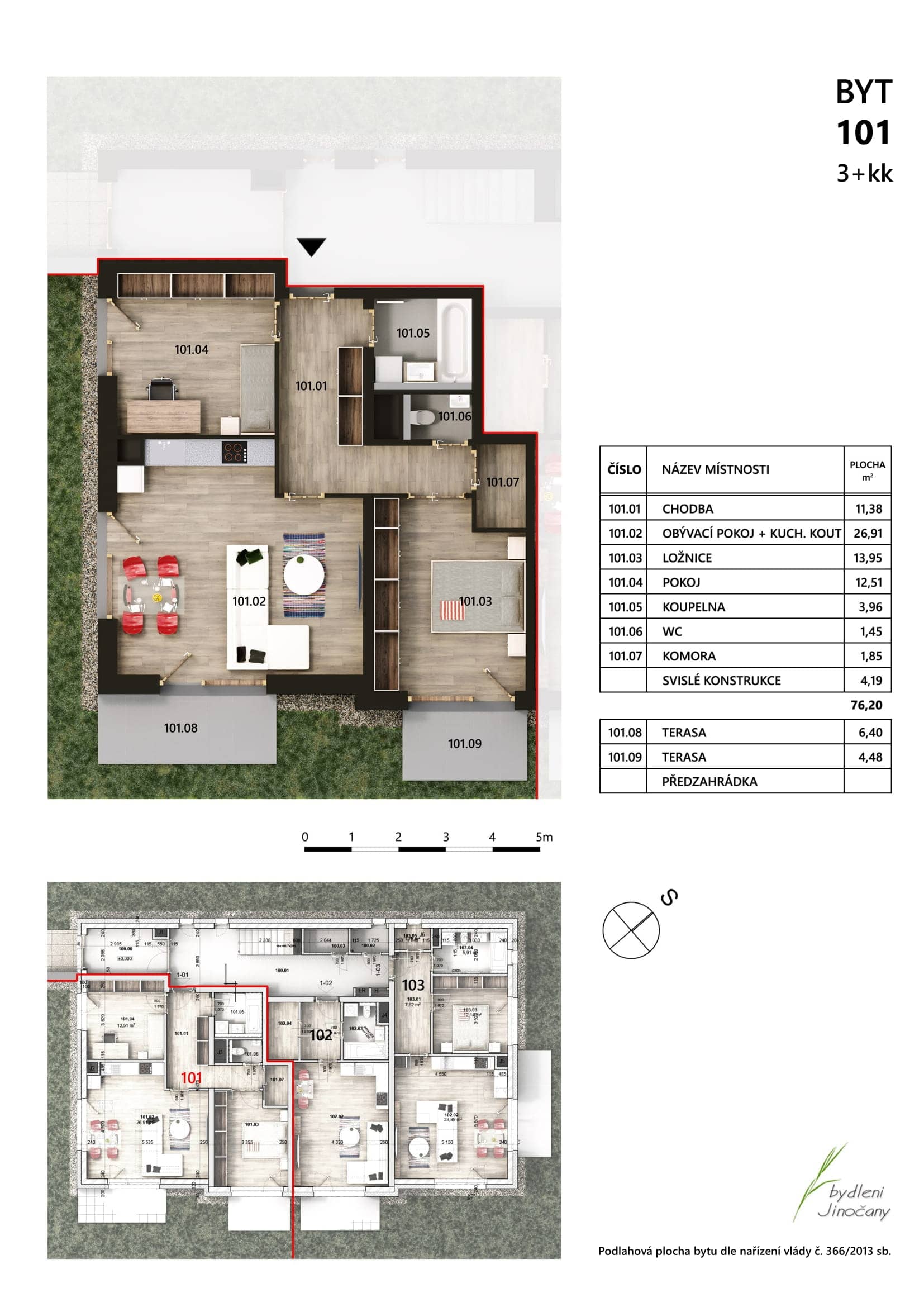 Bydlení Jinočany - bytové domy E1, E2, E3