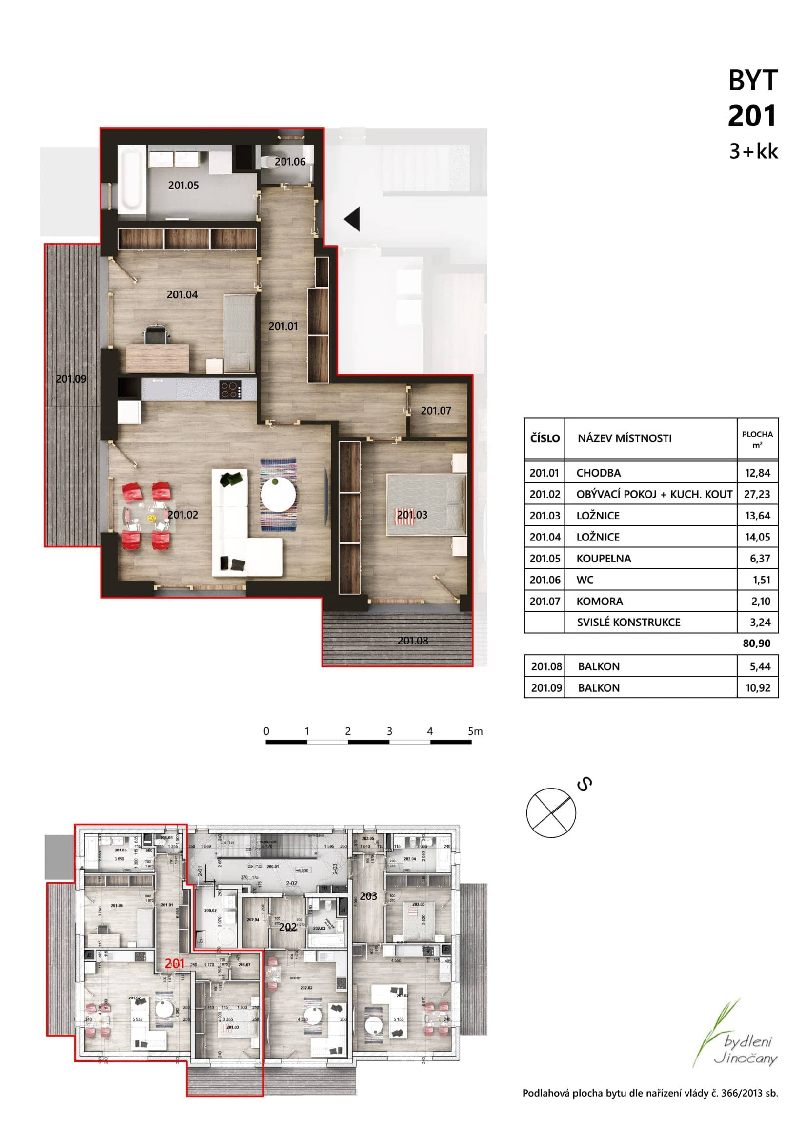 Bydlení Jinočany - bytové domy E1, E2, E3