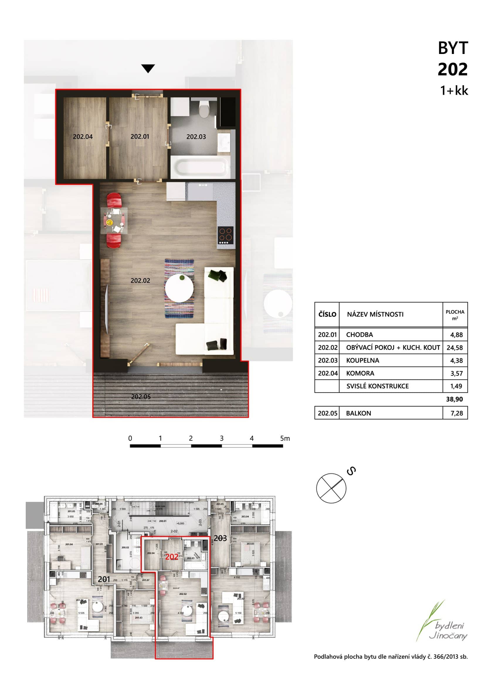Bydlení Jinočany - bytové domy E1, E2, E3