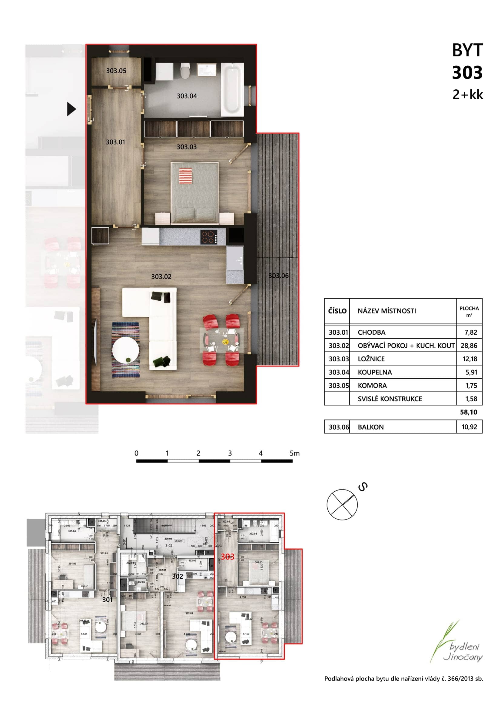 Bydlení Jinočany - bytové domy E1, E2, E3