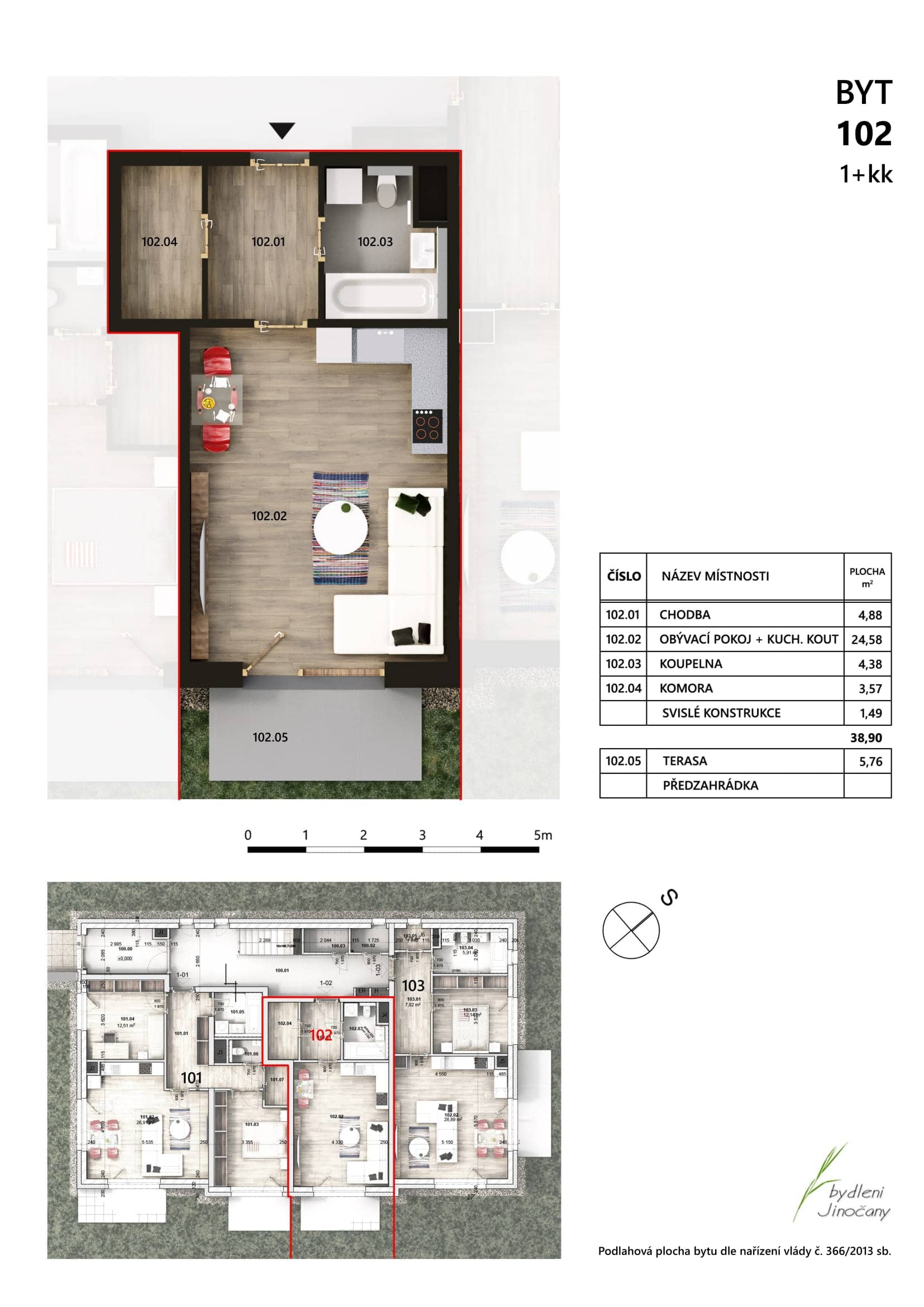 Bydlení Jinočany - bytové domy E1, E2, E3