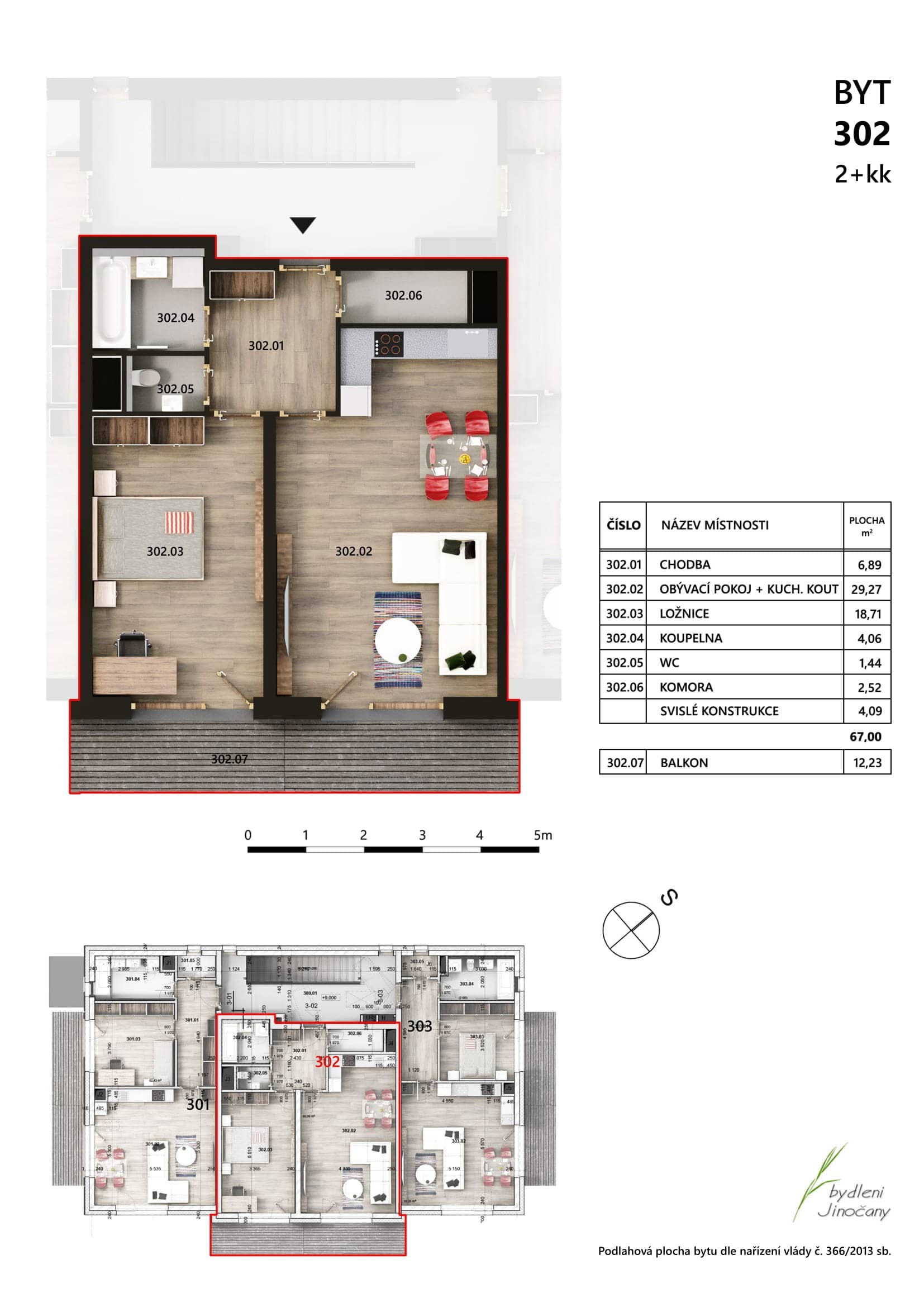 Bydlení Jinočany - bytové domy E1, E2, E3
