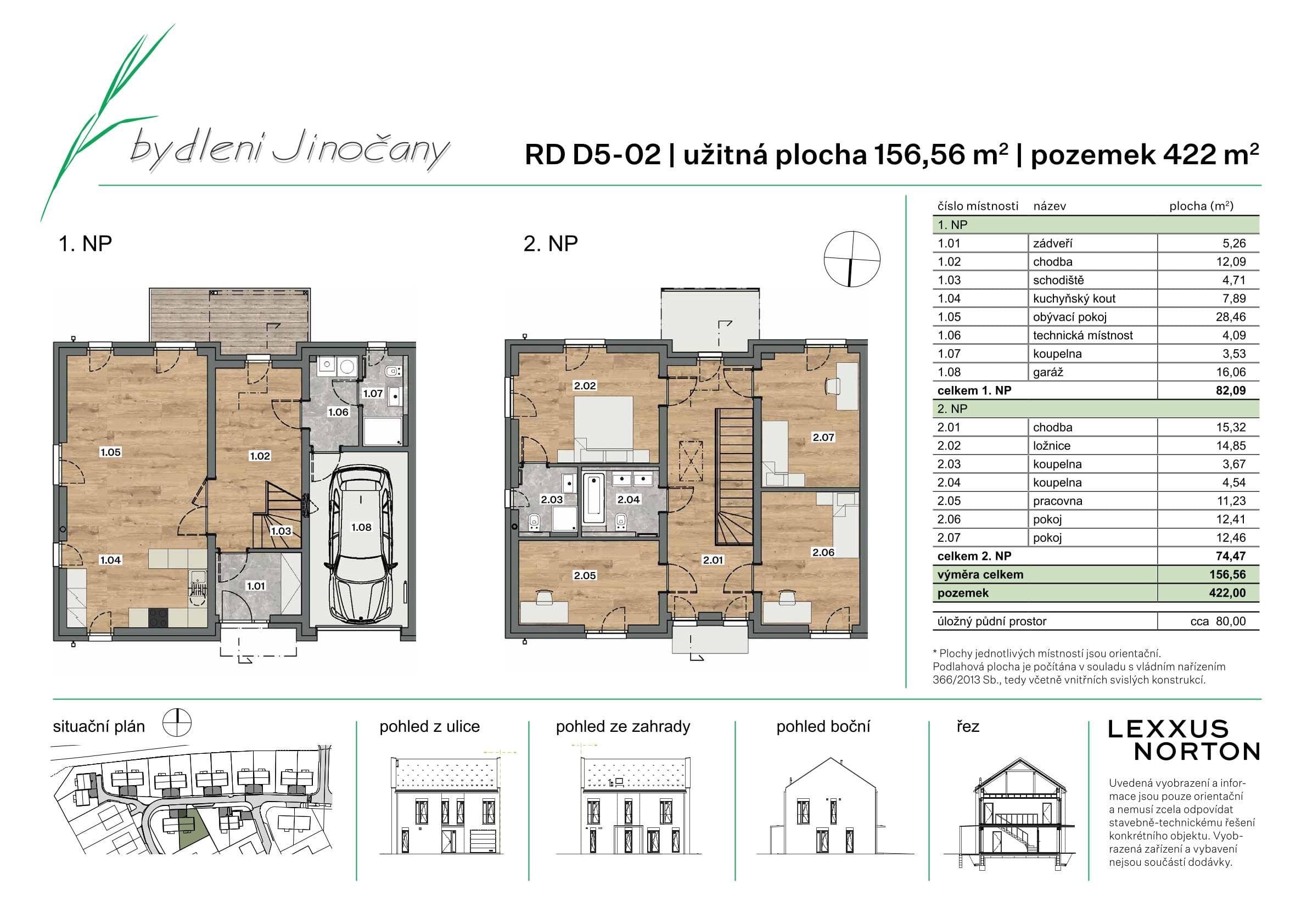 Bydlení Jinočany – rodinné domy – BETA 3