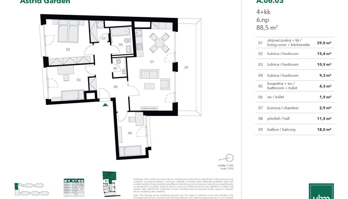 Astrid Garden, Praha 7, byt 4+kk na sales Astrid Garden LexxusNorton.cz